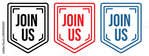 Join Us Badge design set, Join Us stamp design set