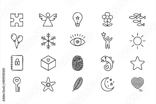 Symbolic Line Icons for Thought, Belief, and Awareness Systems
