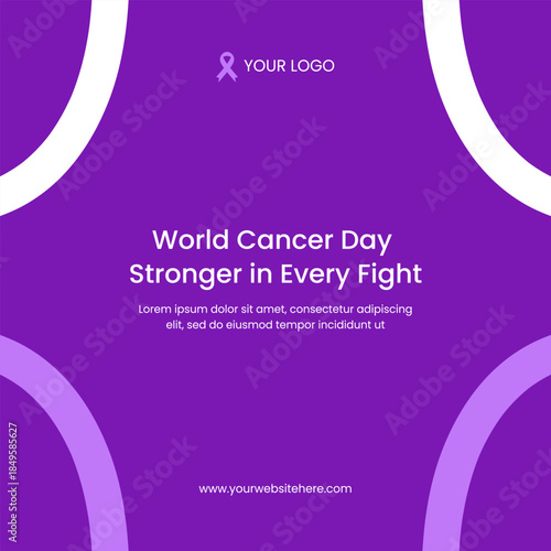 World Cancer Day Flat Cartoon Hand Drawn Background Illustration Concept