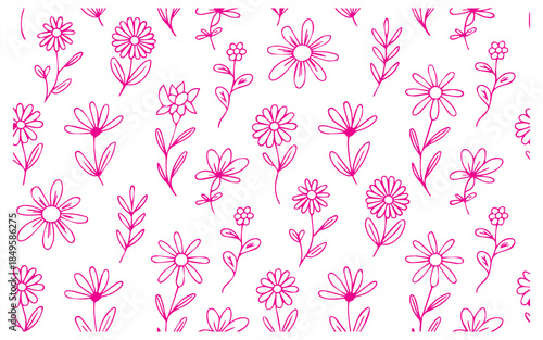 Charming pink floral pattern for backgrounds, textiles, and invitations that brings a touch of springtime joy, perfect for crafting and design projects