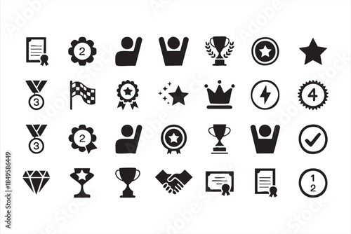 Success and Achievement Icons for Awards, Ratings, and Recognition