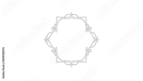 Elegant ornamental frame design with intricate floral motifs suitable for invitations or