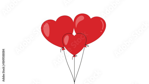 Decorative Heart-Shaped Balloons Arrangement for Romantic Celebrations and Events