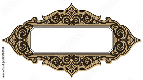 Elegant Ornate Frame with Classic Decorative Design Suitable for Invitations or Titles