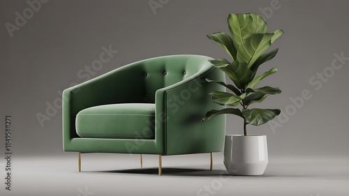 modern living room with armchair