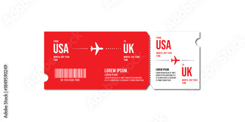 Airline ticket design vector template.