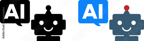 AIチャットのアイコン（AI Chat Icon – Artificial Intelligence Conversation and Support Symbol）
