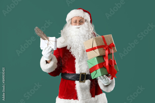 Santa Claus with letters an...