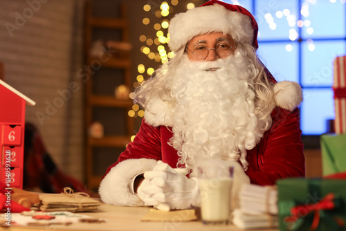 Santa Claus sitting at home...