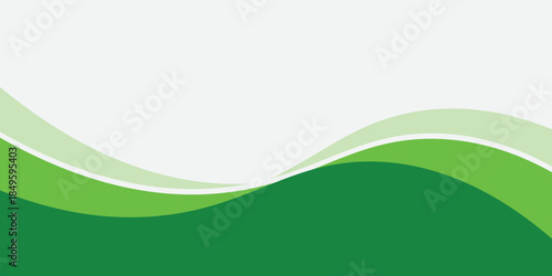 Vector White and Green wave wide background banner, with a modern concept style