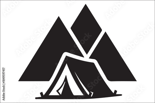 Minimalist Black and White Mountain Camping Tent Logo
Modern Geometric Outdoor Adventure Logo Design