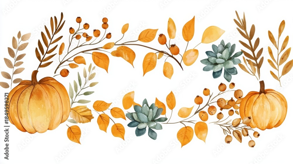 Naklejka premium The beauty of autumn showcased through a rich display of nature's treasures.