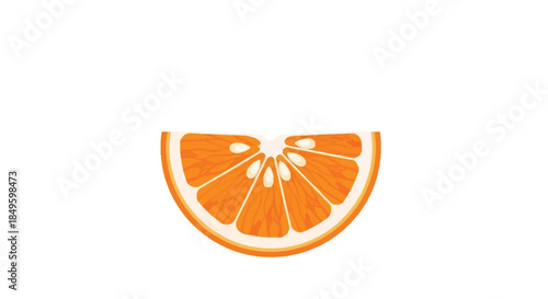 Vibrant orange slice, fresh and juicy, isolated on white background.