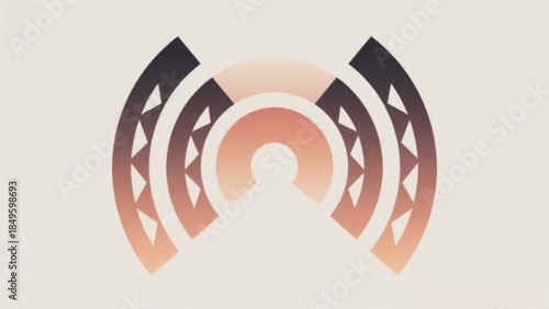 3D vector illustration of an abstract wireless technology background featuring a ribbon symbol with wifi and internet connection icons for network communication design