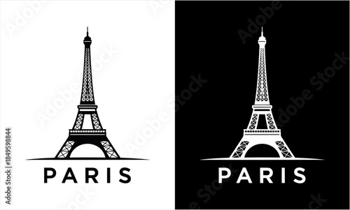 Eiffel Tower in Paris, France, iconic landmark illustration.