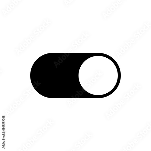 Minimalist Toggle Switch Icon - Modern UI/UX On-Off Slider Button for Web and Mobile Apps