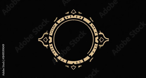 Vintage floral ornament border in a black and white victorian design featuring an ornate antique frame on a retro black background illustration