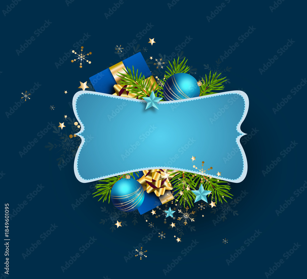 Naklejka premium Merry Christmas greeting card background