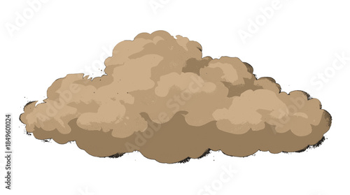 Fluffy Beige Cloud Illustration