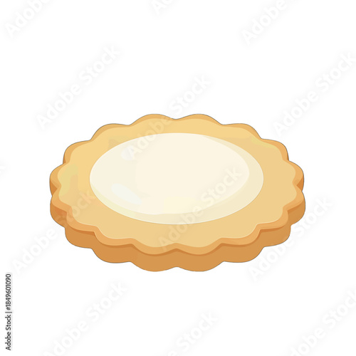 Golden Pastry with Cream Filling Illustration