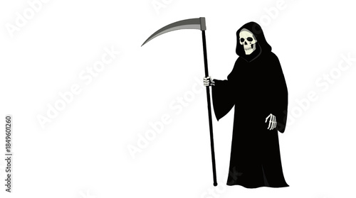 Grim Reaper Holding Scythe Illustration