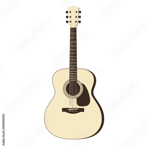 Minimal Acoustic Guitar Vector Illustration