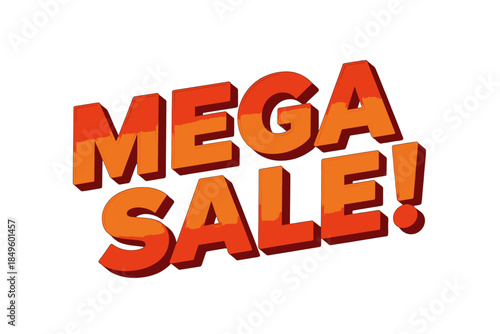 Mega Sale 3D Text With Gradient Colors