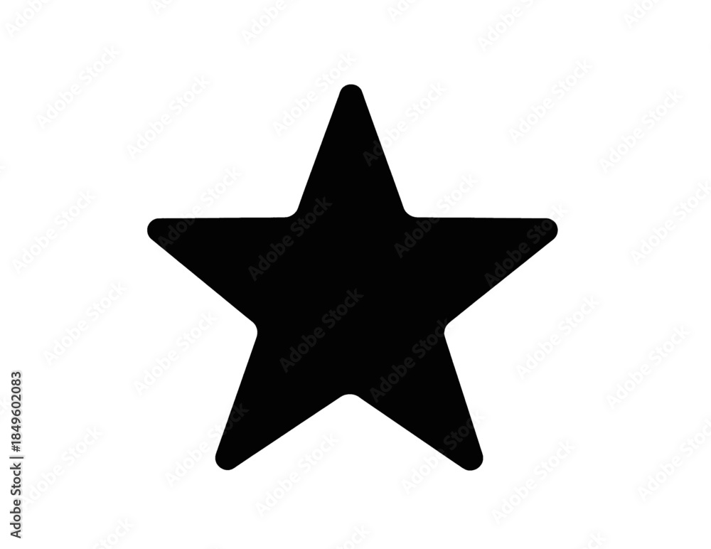 Fototapeta premium Star Shape Icon in Minimalist Line Art Style