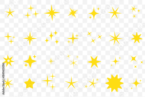 Sparkle star icon set simple star burst symbol transparent png and vector illustration shimmering four pointed star icon set sparkles star symbols vector bright sparkle star sparkle shiny flash