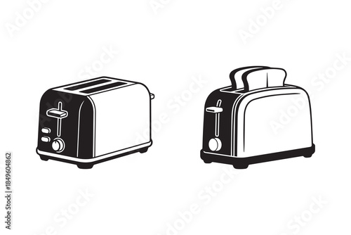 Toaster silhouette with white background