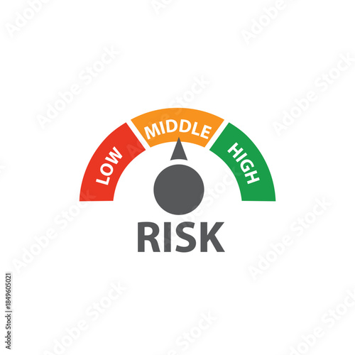 Risk Meter Gauge Illustration - Danger Level Alert Indicator