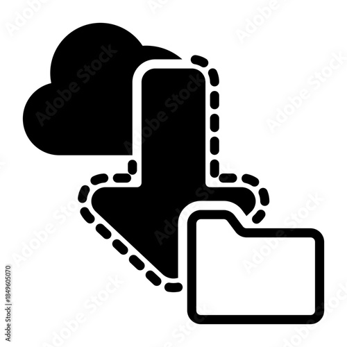 download icon, glyph icon style