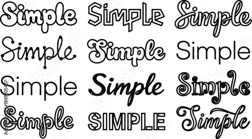Collection of Simple Font Styles for Design