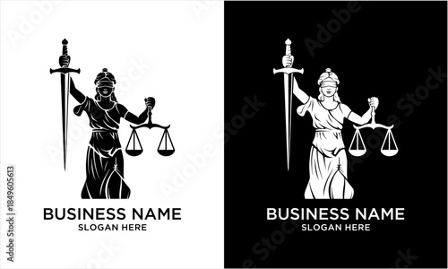 Lady Justice holding sword and scales, a symbol of law and fairness.