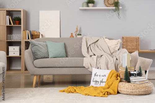 Cozy living room interior w...