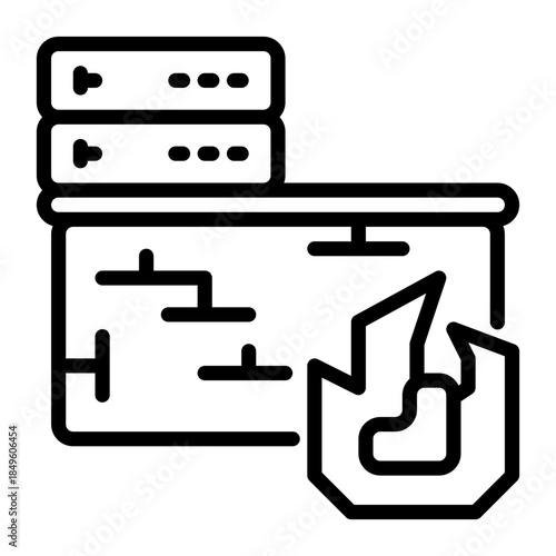 firewall icon, line icon style