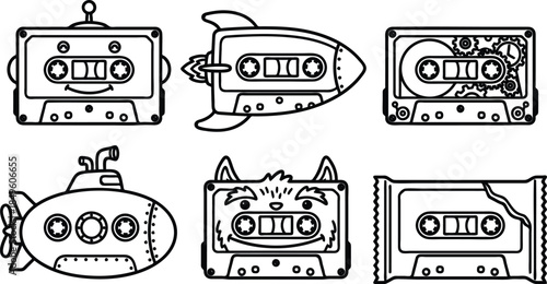 Whimsical Cassette Tape Illustrations