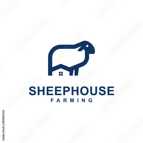 Sheep House Farming Logo Template