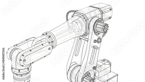 Detailed Exploded View of Industrial Robotic Arm Gear and Motor Assembly