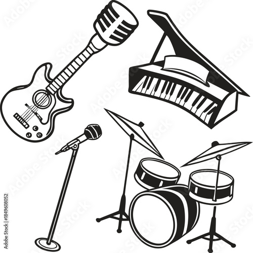 set of musical instruments