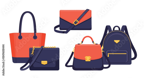Collection of Stylish Handbags and Backpacks.