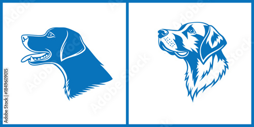 vector illustration of a blue and white dog