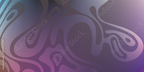 Abstract flowing lines and shapes in a gradient of purple and blue hues.