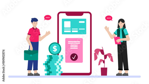 Startup Team Launching Beta Version to Early Users. Business Flat Vector Illustration