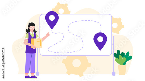 Product Manager Prioritizing a Roadmap. Business Flat Vector Illustration