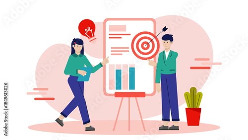 Product Manager Prioritizing a Roadmap. Business Flat Vector Illustration