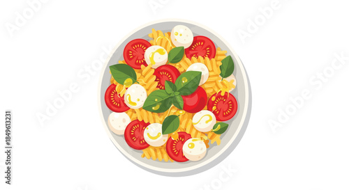 Delicious Caprese Pasta Salad with Fresh Ingredients.