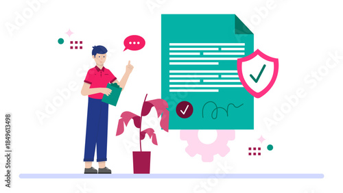 Compliance Officer Ensuring Regulatory Standards. Business Flat Vector Illustration