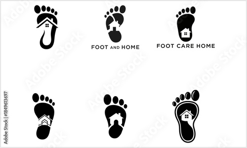 Foot and Home Care Logos Podiatry Real Estate Health  Wellness Branding Design Set logotypeiconsport.