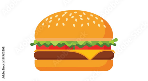 Classic Cheeseburger with Sesame Seed Bun.